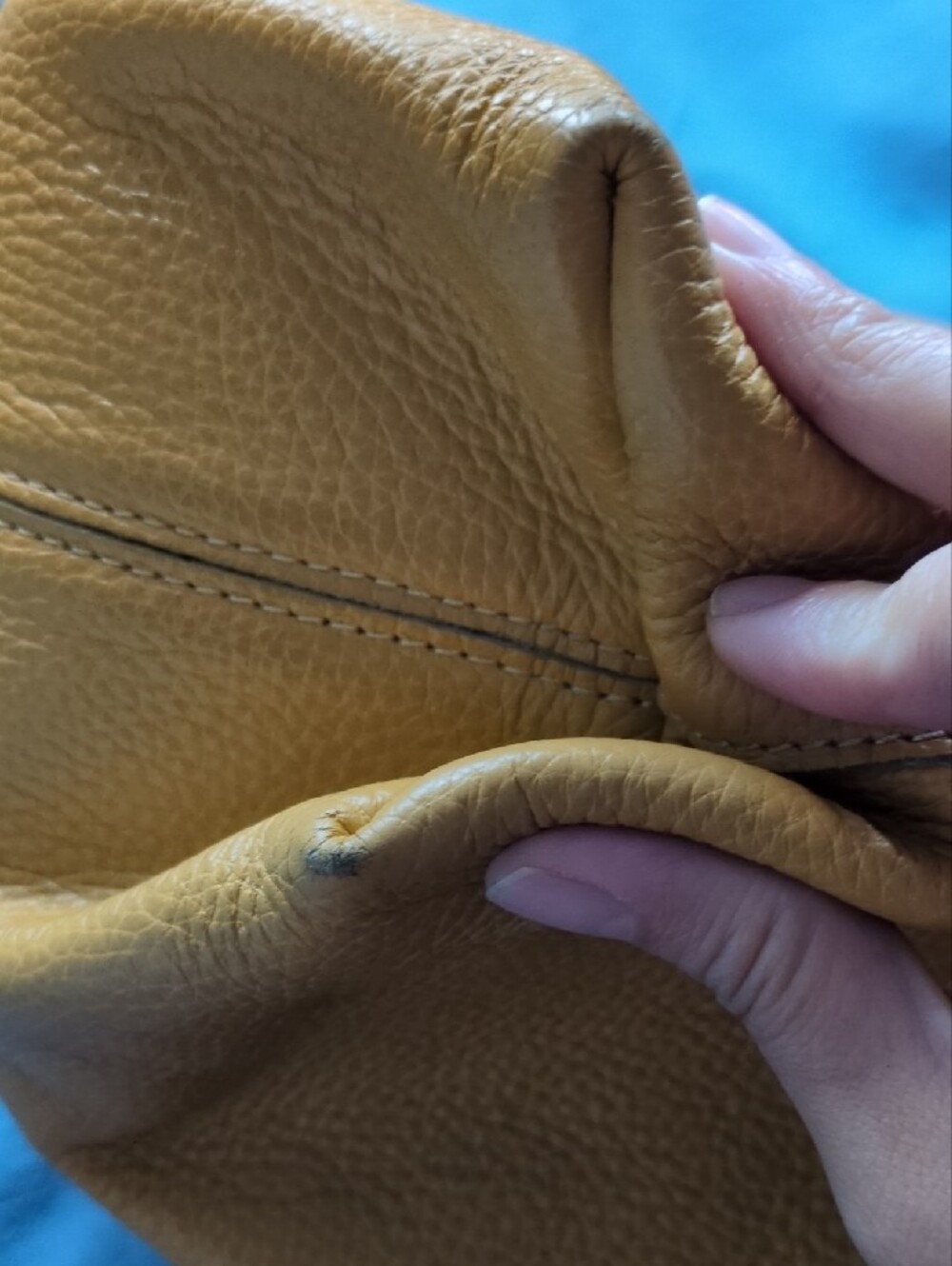Mustard Yellow Leather Hobo Shoulder Bag - Women - Picture 7 of 14